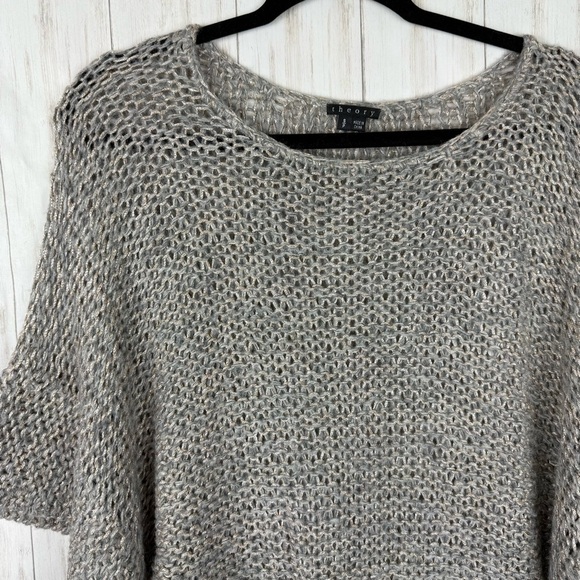Theory gray taupe sparkle knit sweater Doleman sleeves Small - Picture 4 of 6